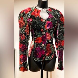 VTG Velvet Victorian Style Petal Blazer